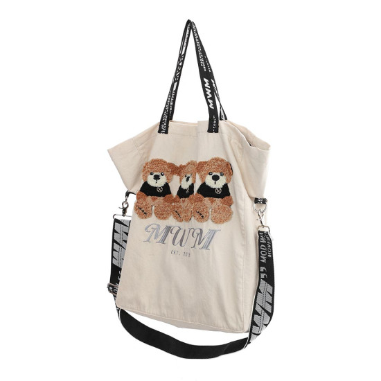 MWM Τσάντα ώμου Teddy Bear Denim Tote Bag